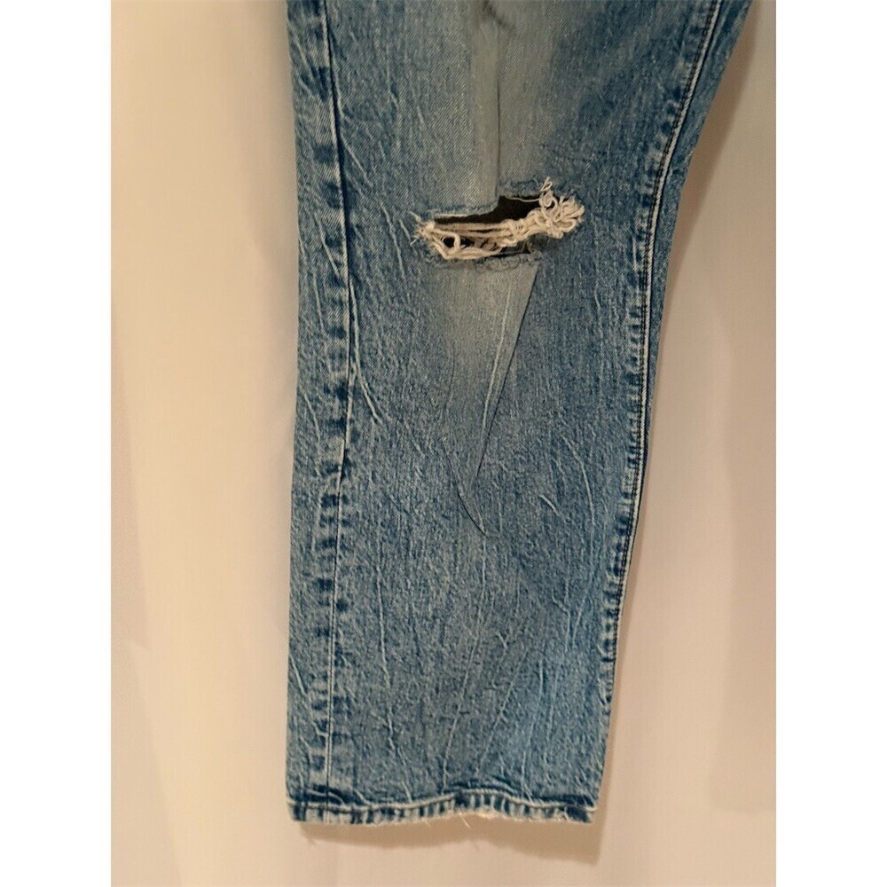 LOFT Mom Jeans Womens Size 30 Light Wash High Rise Distressed Ripped Knee - Picture 2 of 13